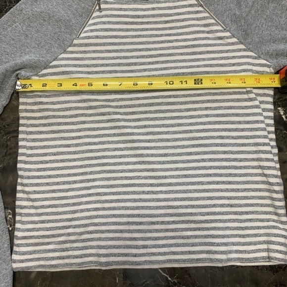 Loft Striped Lightweight Sweatshirt Gray Extra Small - Picture 5 of 6